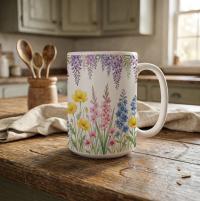 Floral Cups -  Large and Small Ceramic Mugs