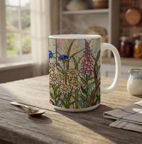 Floral Cups -  Large and Small Ceramic Mugs