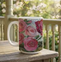 Roses- Floral Cups -  Large and Small Ceramic Mugs