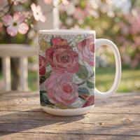 Roses- Floral Cups -  Large and Small Ceramic Mugs