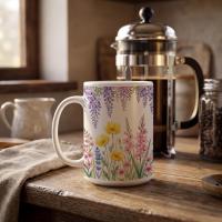 Floral Cups -  Large and Small Ceramic Mugs