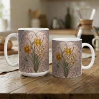 Floral Cups -  Large and Small Ceramic Mugs