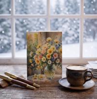 Flowers - Original Art Card - Single Card or Bulk 10 Pack of Gift Cards