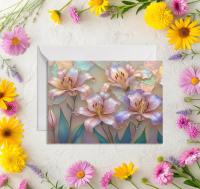 Flowers - Original Art Card - Single Card or Bulk 10 Pack of Gift Cards