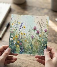 Flowers - Original Art Card - Single Card or Bulk 10 Pack of Gift Cards