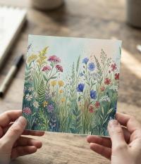 Flowers - Original Art Card - Single Card or Bulk 10 Pack of Gift Cards