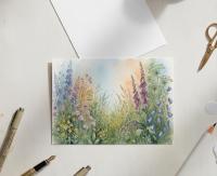 Flowers - Original Art Card - Single Card or Bulk 10 Pack of Gift Cards