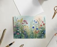 Flowers - Original Art Card - Single Card or Bulk 10 Pack of Gift Cards