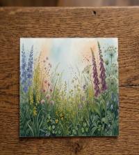 Flowers - Original Art Card - Single Card or Bulk 10 Pack of Gift Cards