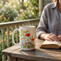 Floral Cups -  Large and Small Ceramic Mugs