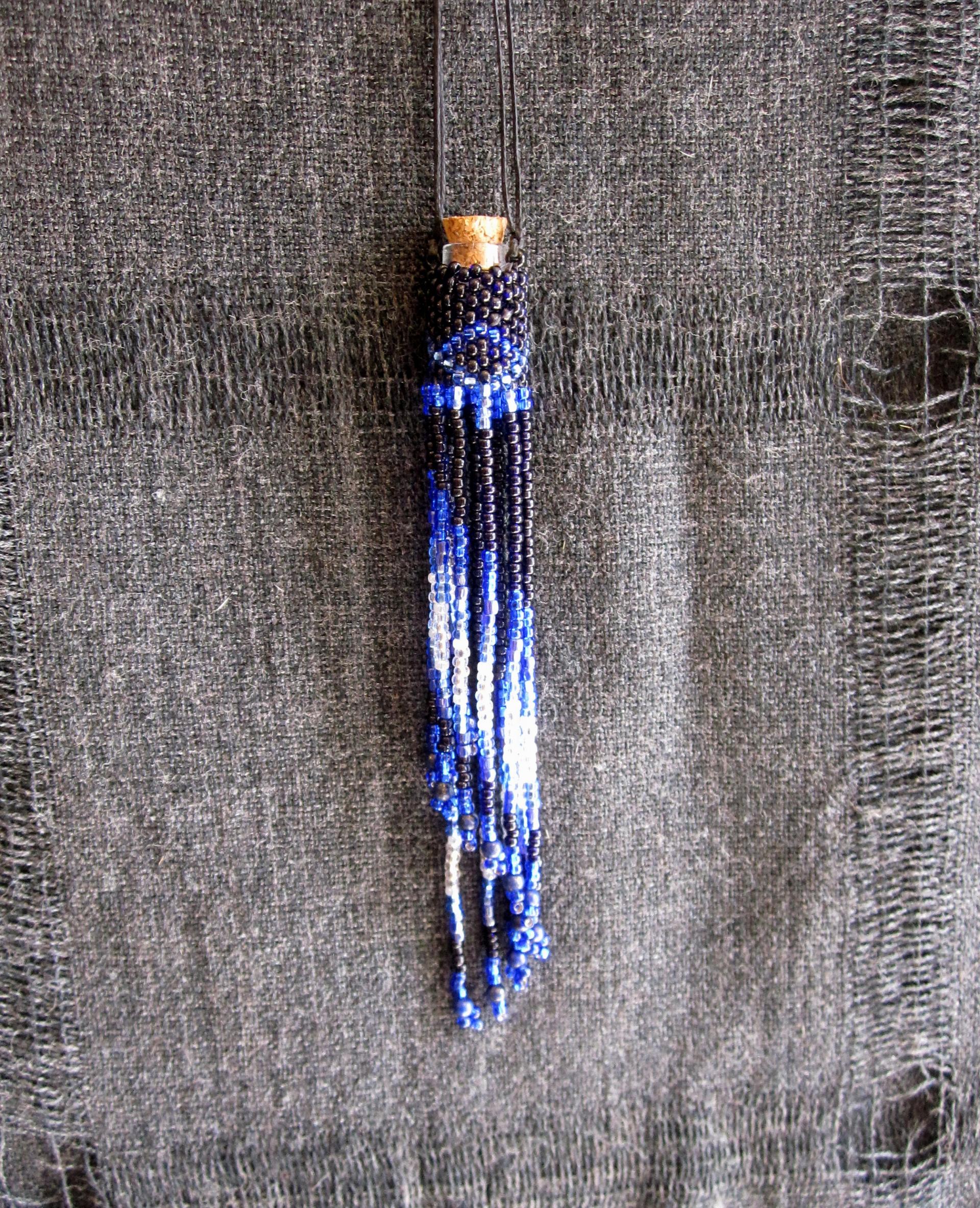 Bead Wrapped Tiny Jar Necklace