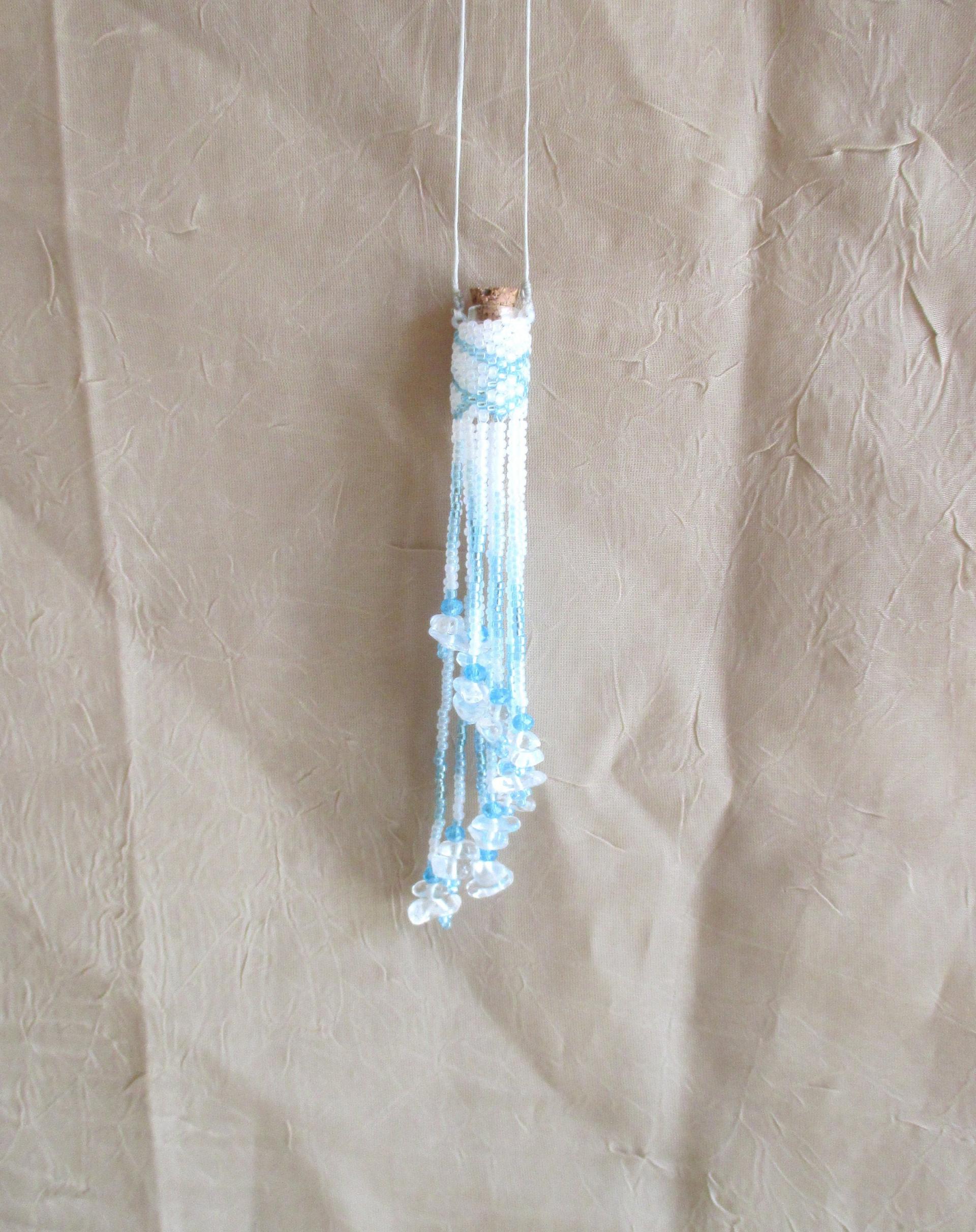 Bead Wrapped Tiny Jar Necklace