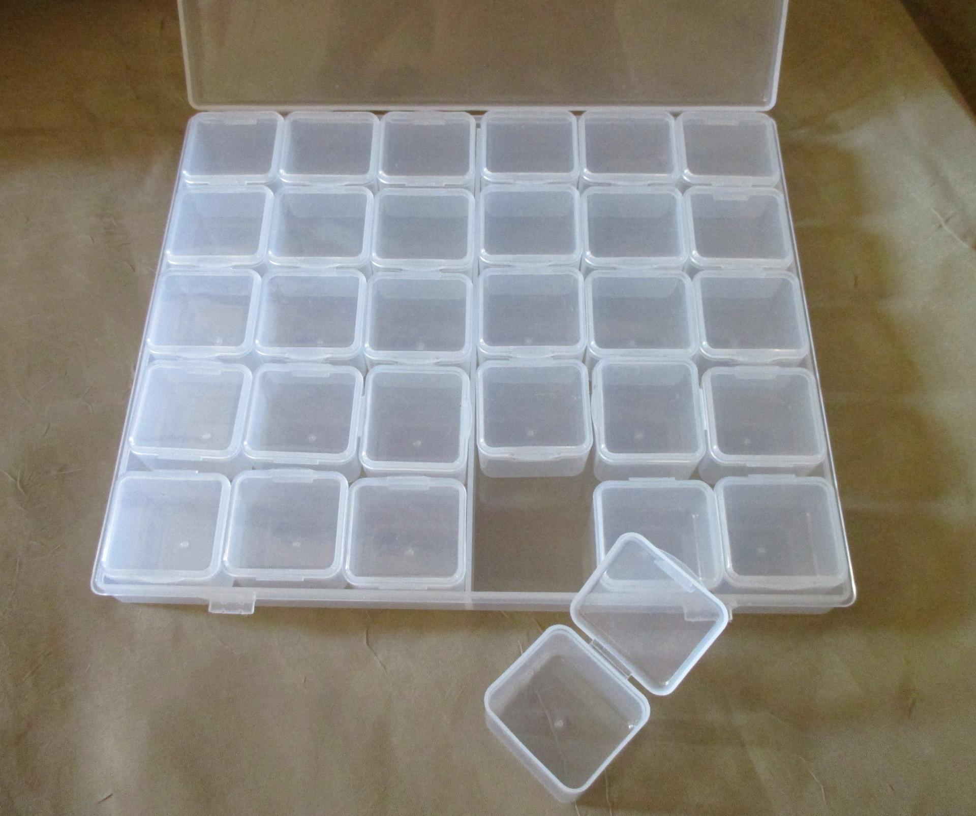 Bead Organizers, Plastic Storage Cases, square cases- multiple sizes