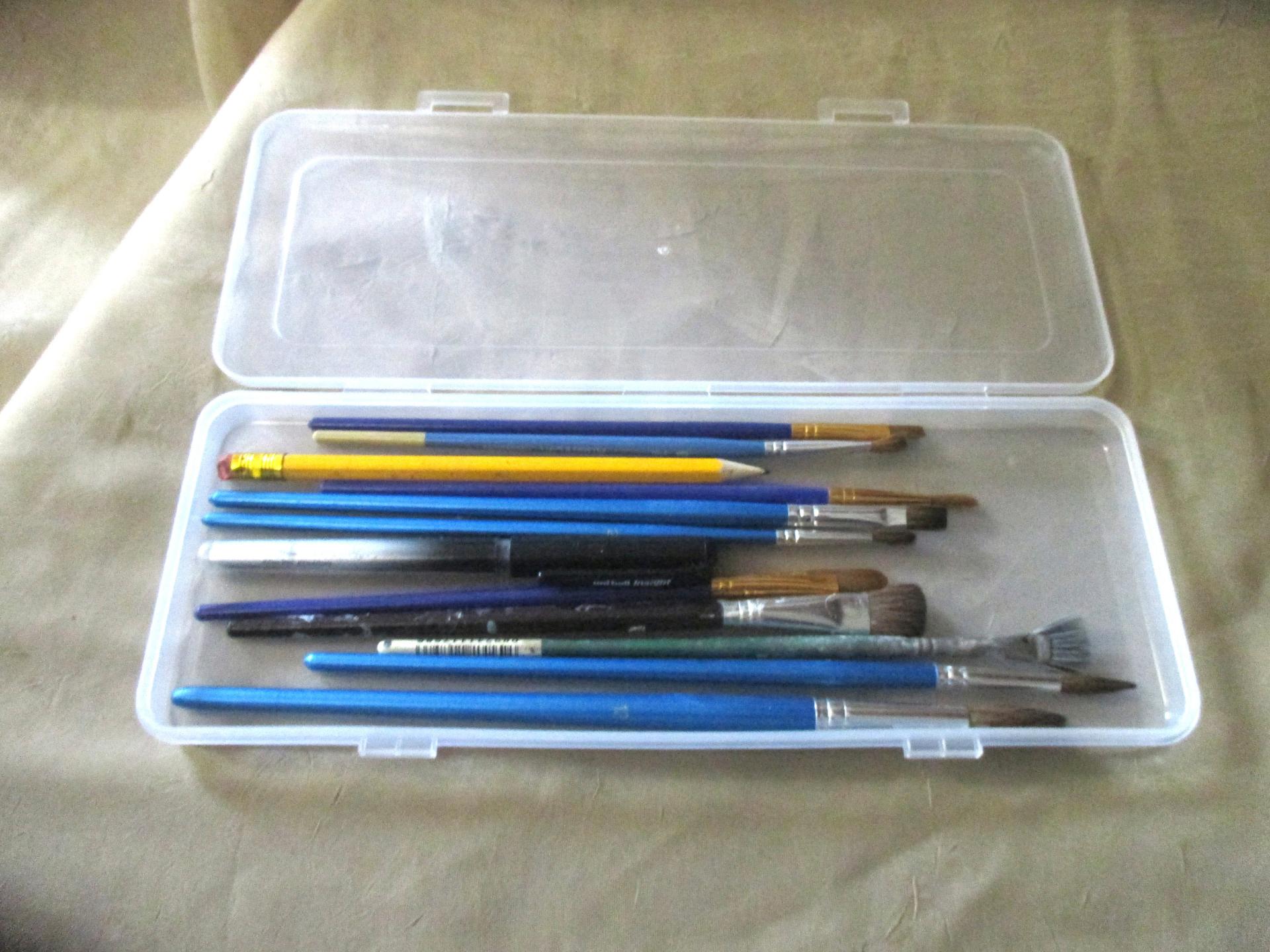 Pen, Brush and Tool Case - Plastic Container, Rectangle, multiple sizes - Storage Container