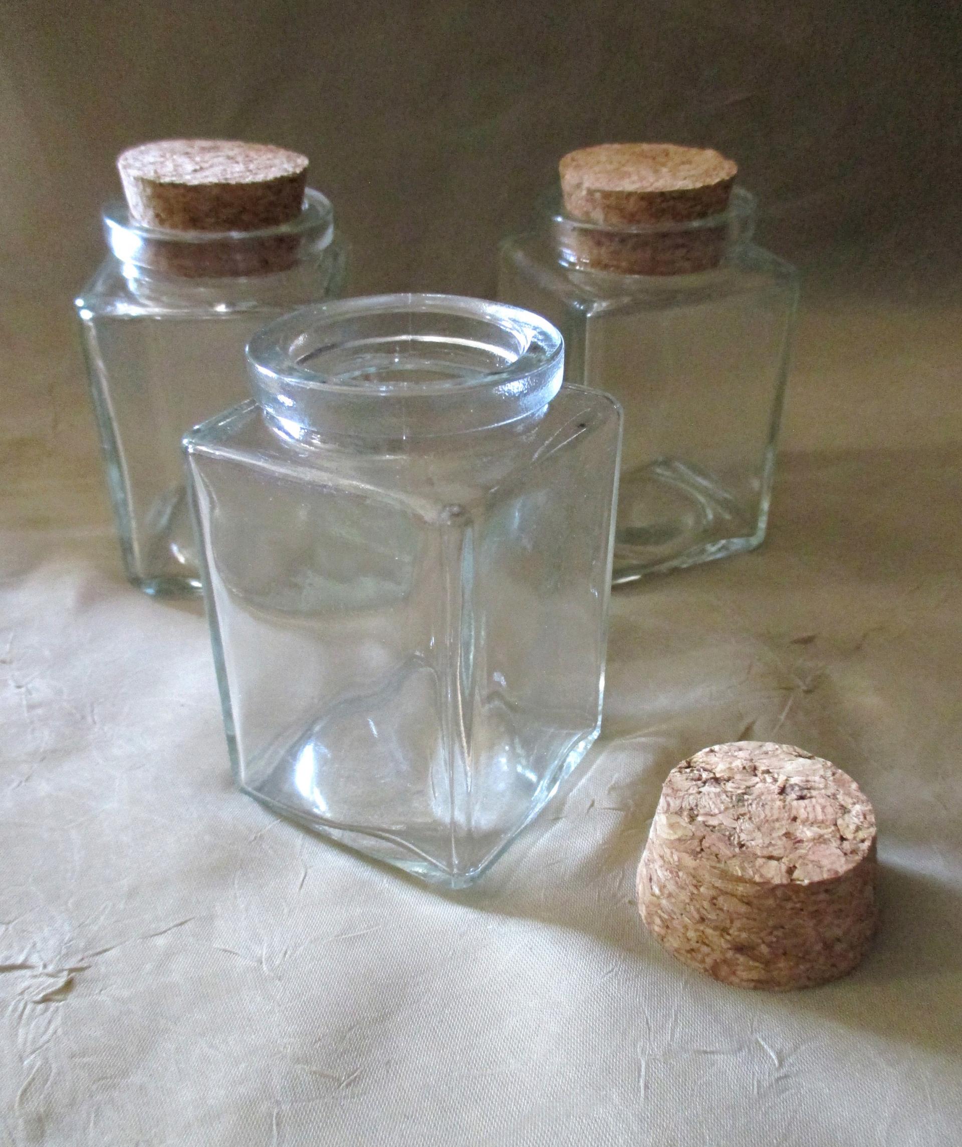 Square Jars with Cork