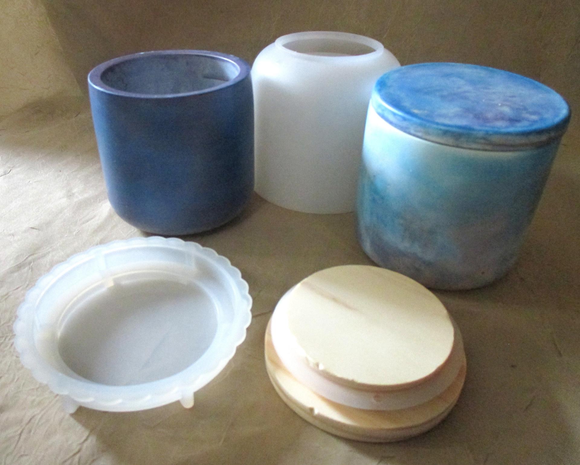 Mold - Candle Jar - Lid with Container - for Epoxy, Concrete, Clay or other casting medium