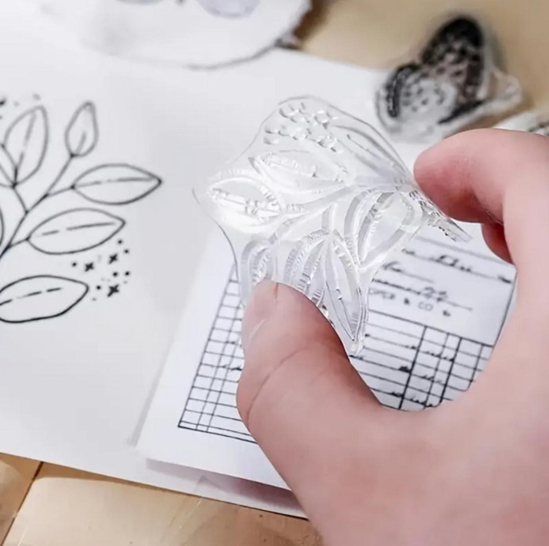 Borders and Scrolls - Stamps - Silicone Cling Stamp - Texture Embossing Stamp
