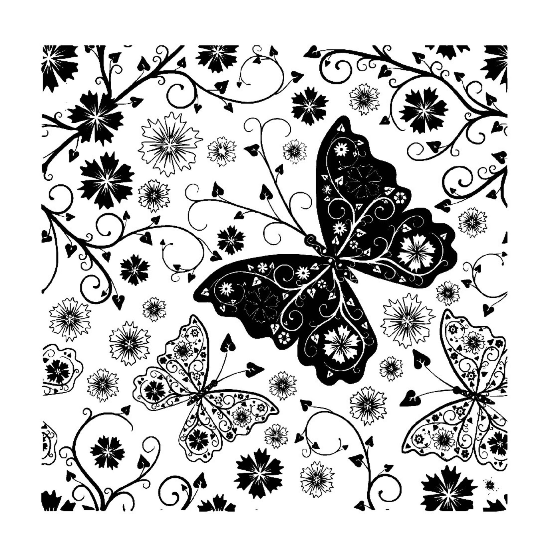 Butterfly Mat Mold and Stamp - Texture for Clay, Polymer Clay, Resin and casting - Silicone Cling Stamp