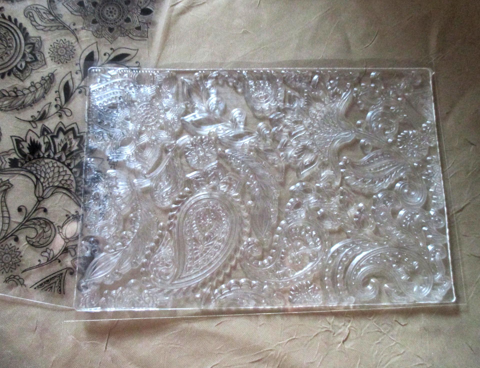 Paisley Mat Mold and Stamp - Texture for Clay, Polymer Clay, Resin and casting - Silicone Cling Stamp