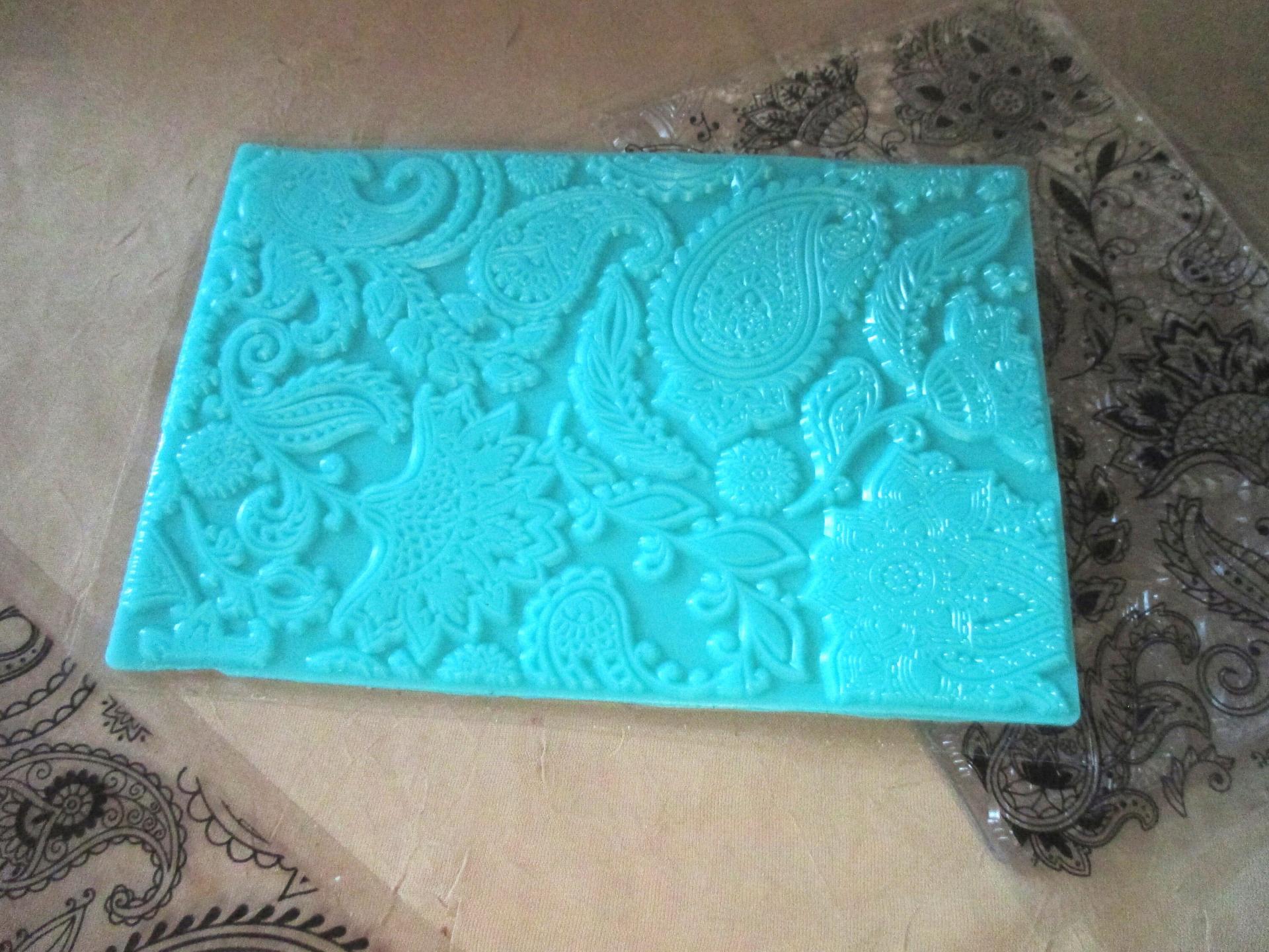 Paisley Mat Mold and Stamp - Texture for Clay, Polymer Clay, Resin and casting - Silicone Cling Stamp