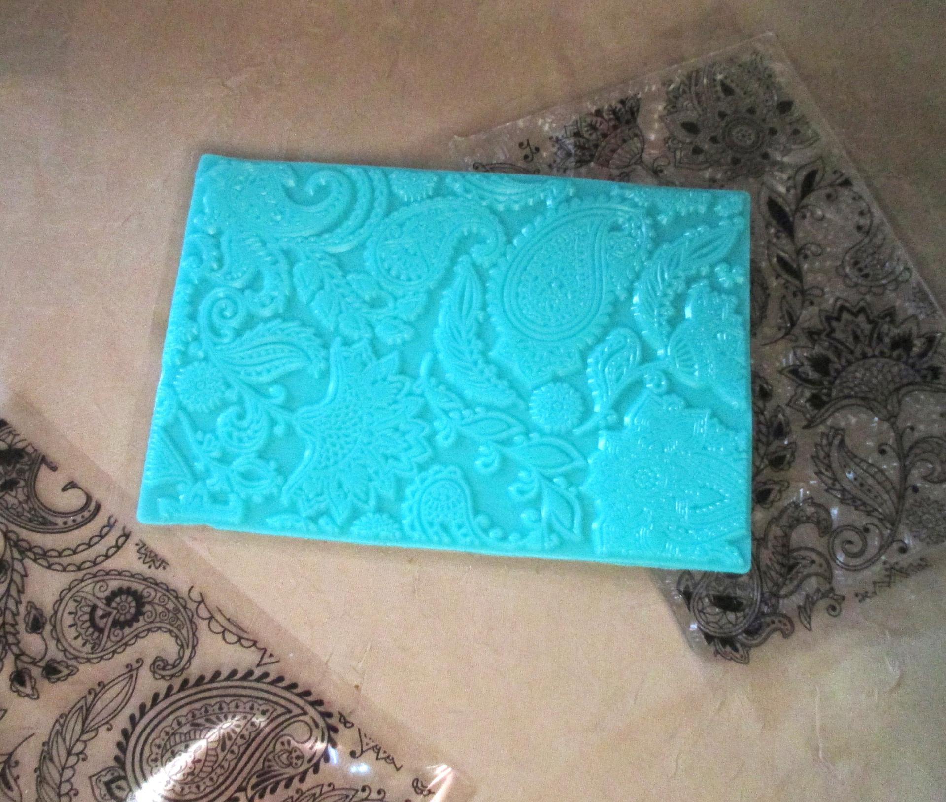 Paisley Mat Mold and Stamp - Texture for Clay, Polymer Clay, Resin and casting - Silicone Cling Stamp