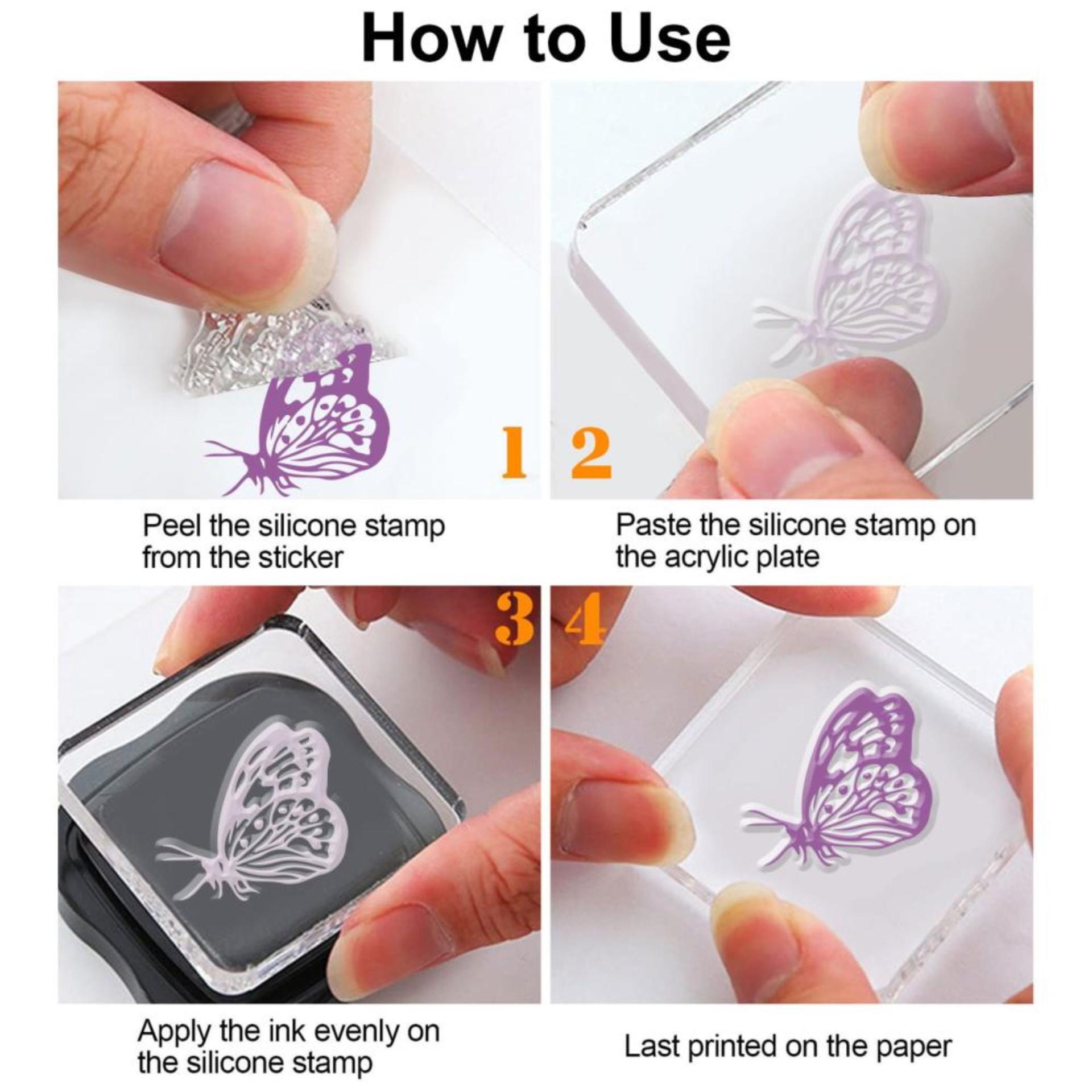 Butterfly Stamps - Silicone Cling Stamp - Texture Emossing Stamp