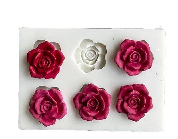 Small Floral Mold - Roses - for Resin, Clay, Casting and Baking, or for Soap or wax embeds