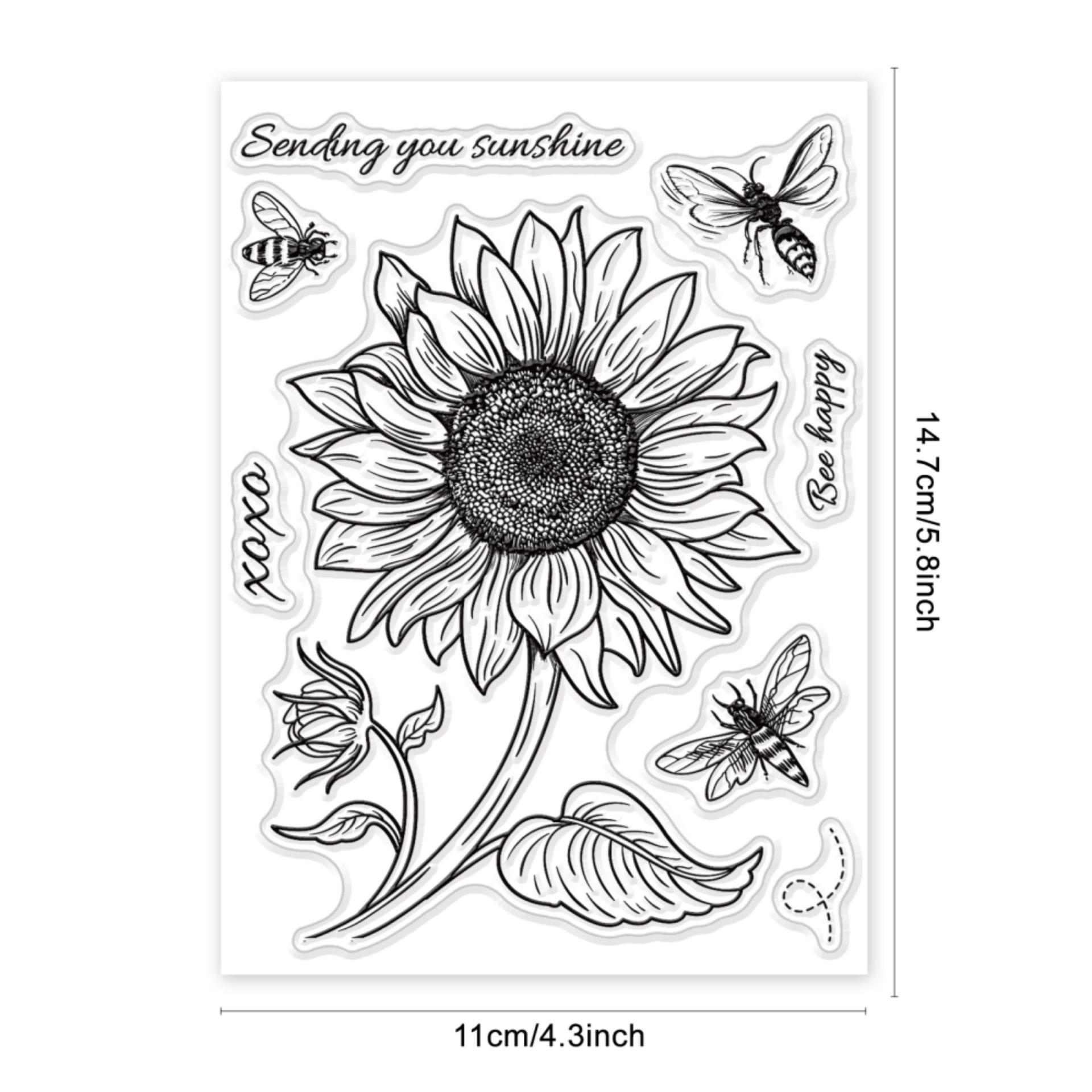 Sunflower Stamps - Silicone Cling Stamp - Texture Emossing Stamp