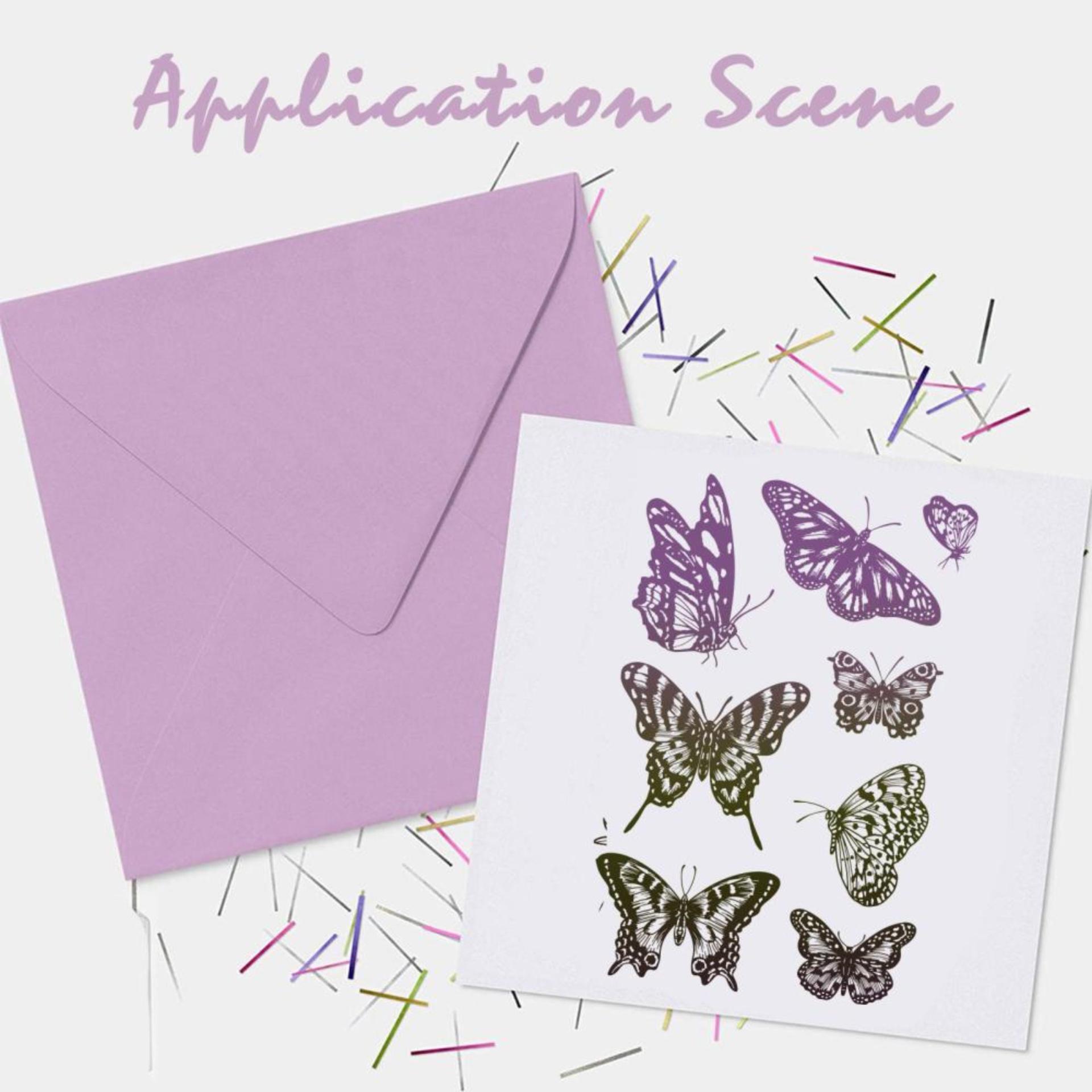 Butterfly Stamps - Silicone Cling Stamp - Texture Emossing Stamp