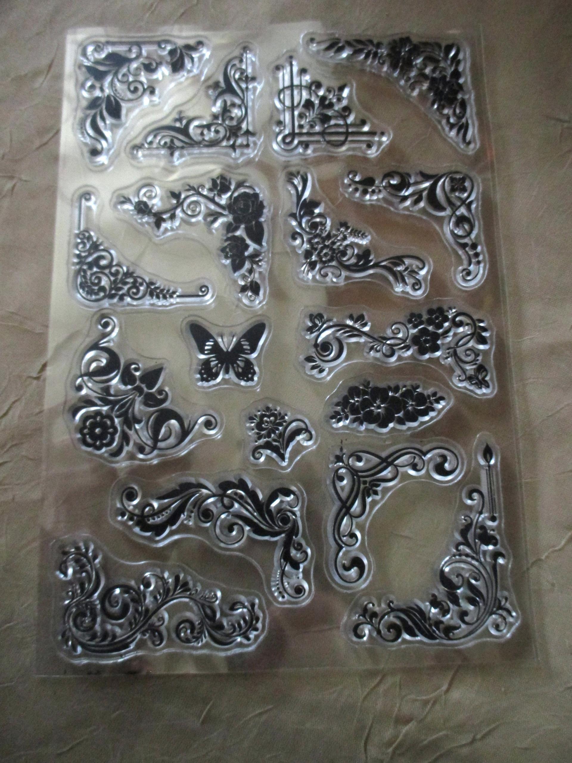 Borders and Scrolls - Stamps - Silicone Cling Stamp - Texture Embossing Stamp