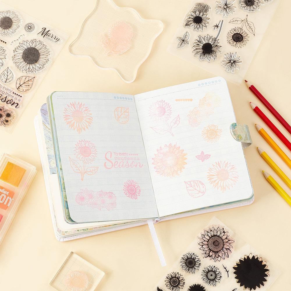 Sunflower Stamps - Silicone Cling Stamp - Texture Embossing Stamp