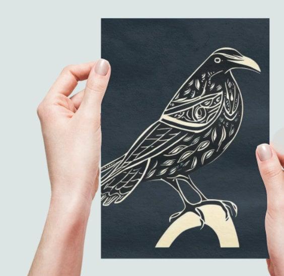 Raven - Large Cards, Notecards, Birthday, Invites