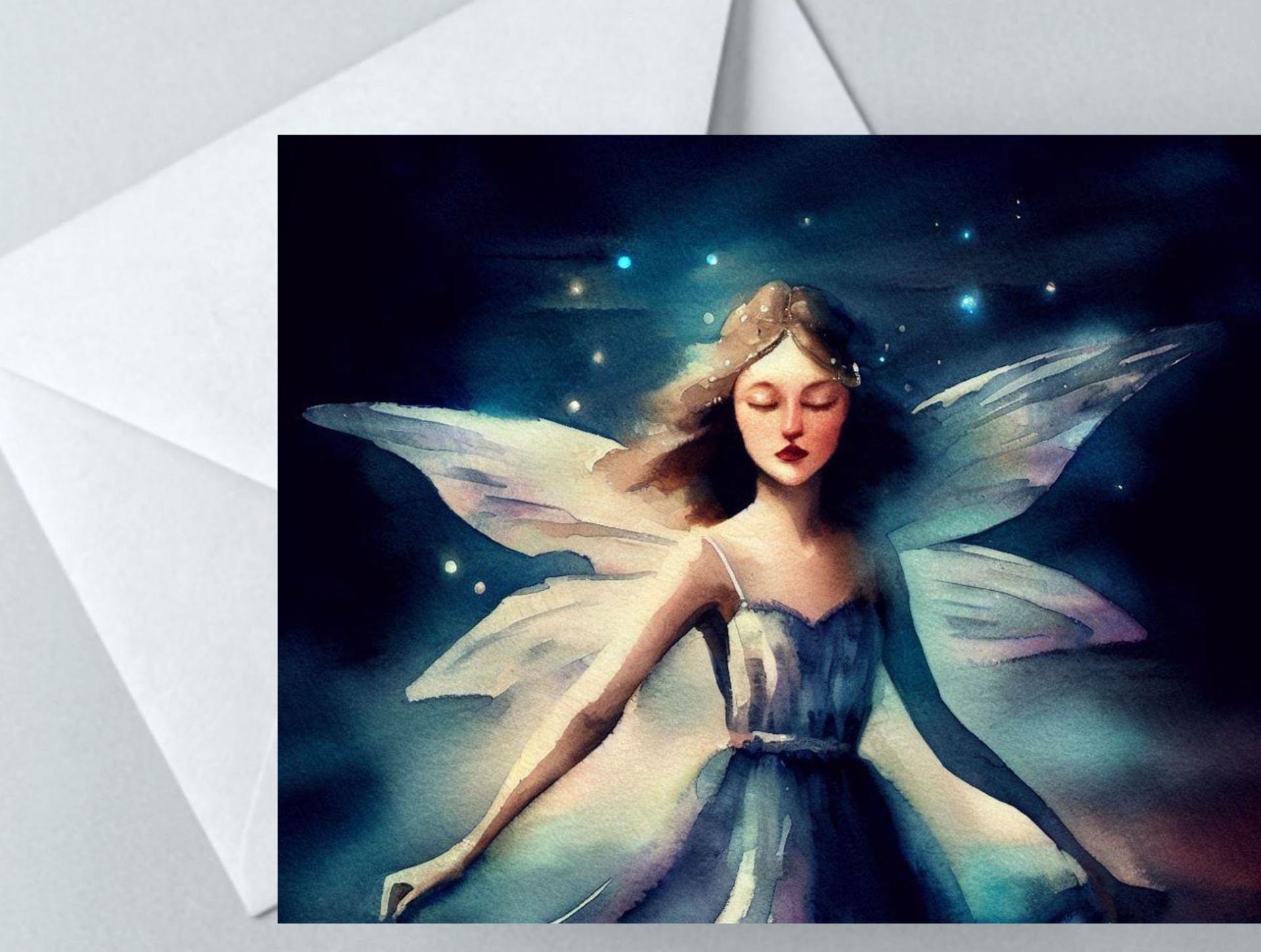 Fairy Cards, Large Note Card, Invites, Birthday, Gift Card