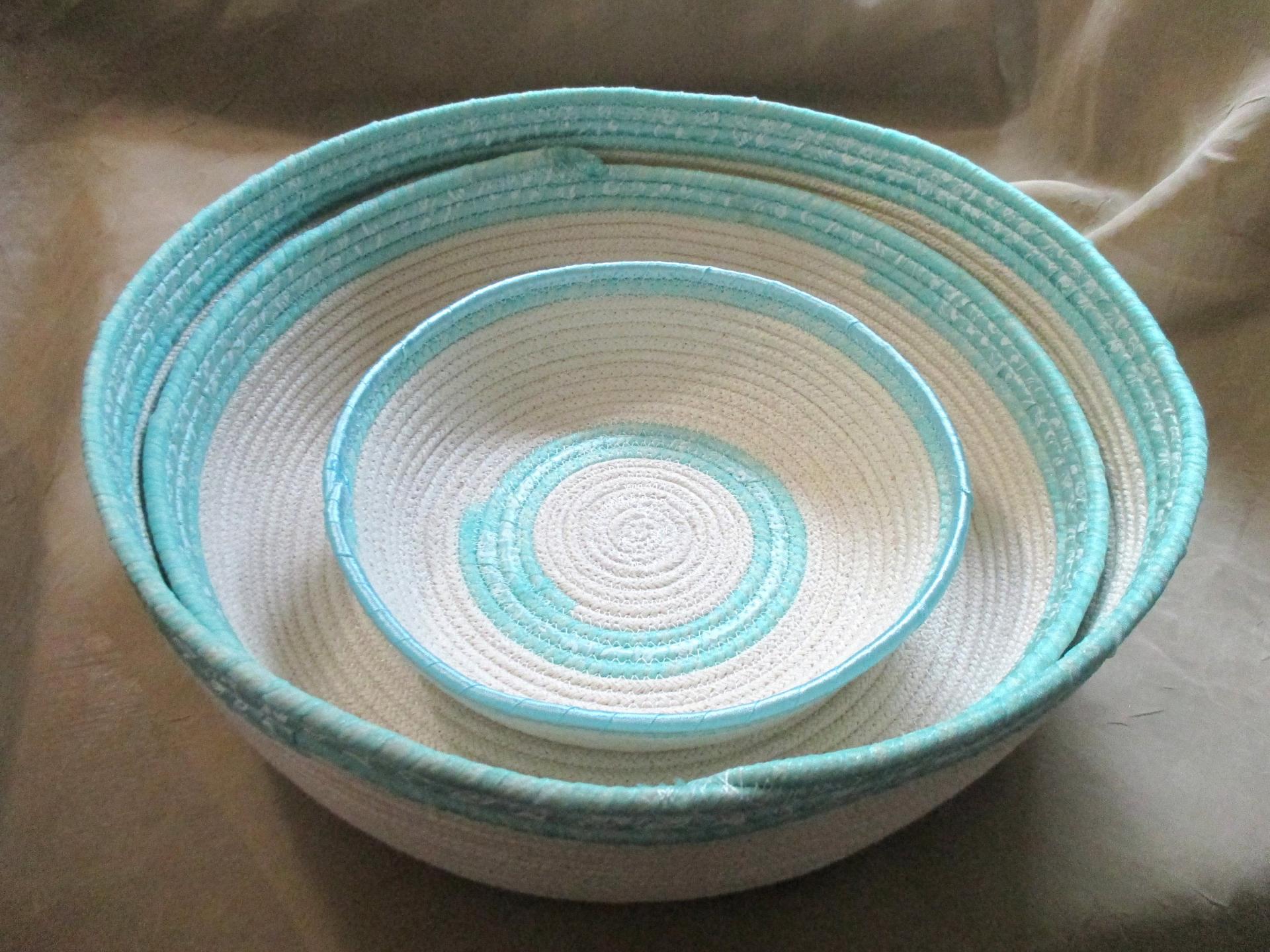 Rope Bowls,  Handmade Cotton Rope Bowls