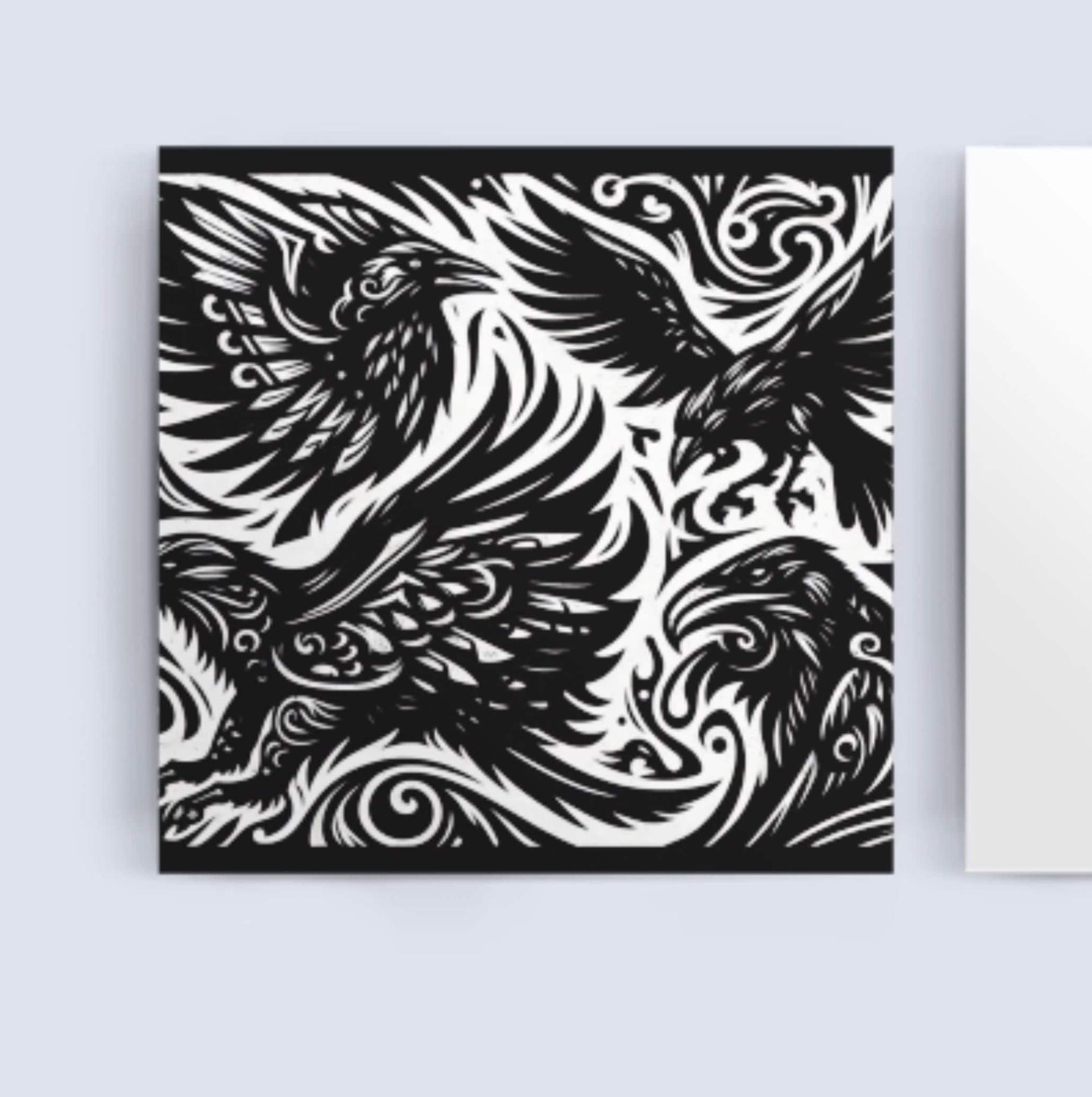 Set of 3 Cards, Raven Greeting Cards, Bulk Pack of Cards