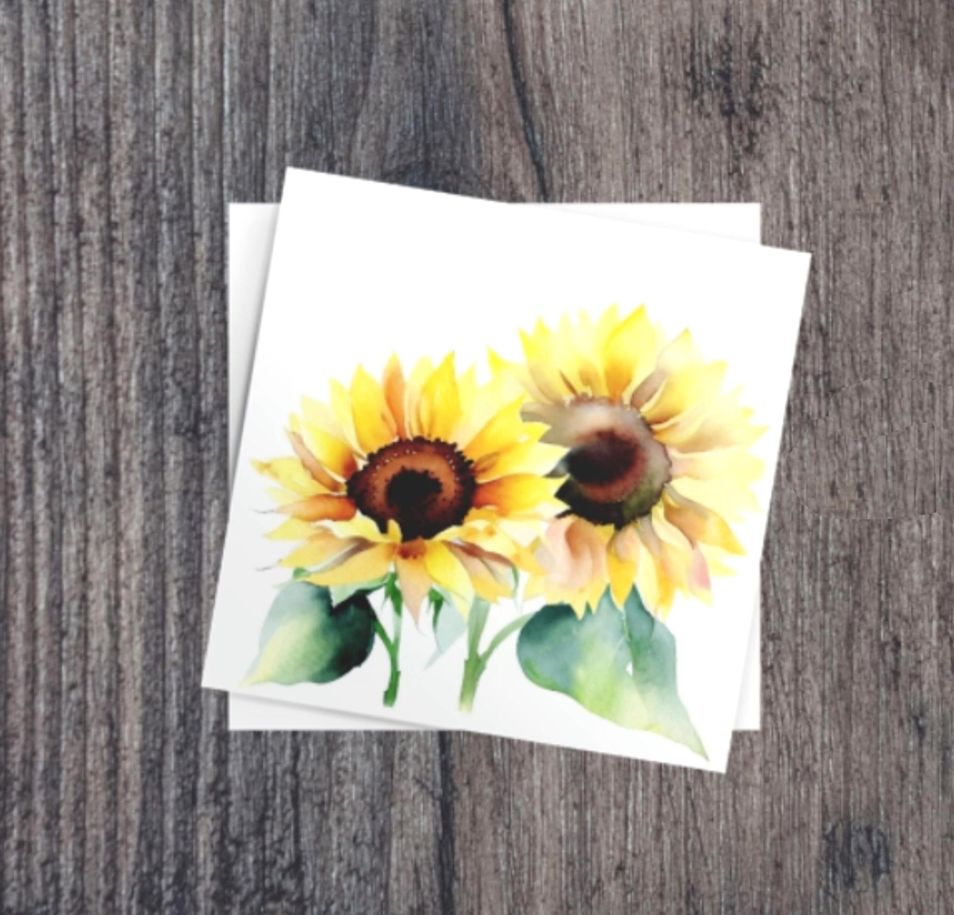 Sunflowers - Single Card or Bulk 10 Pack of Greeting Cards