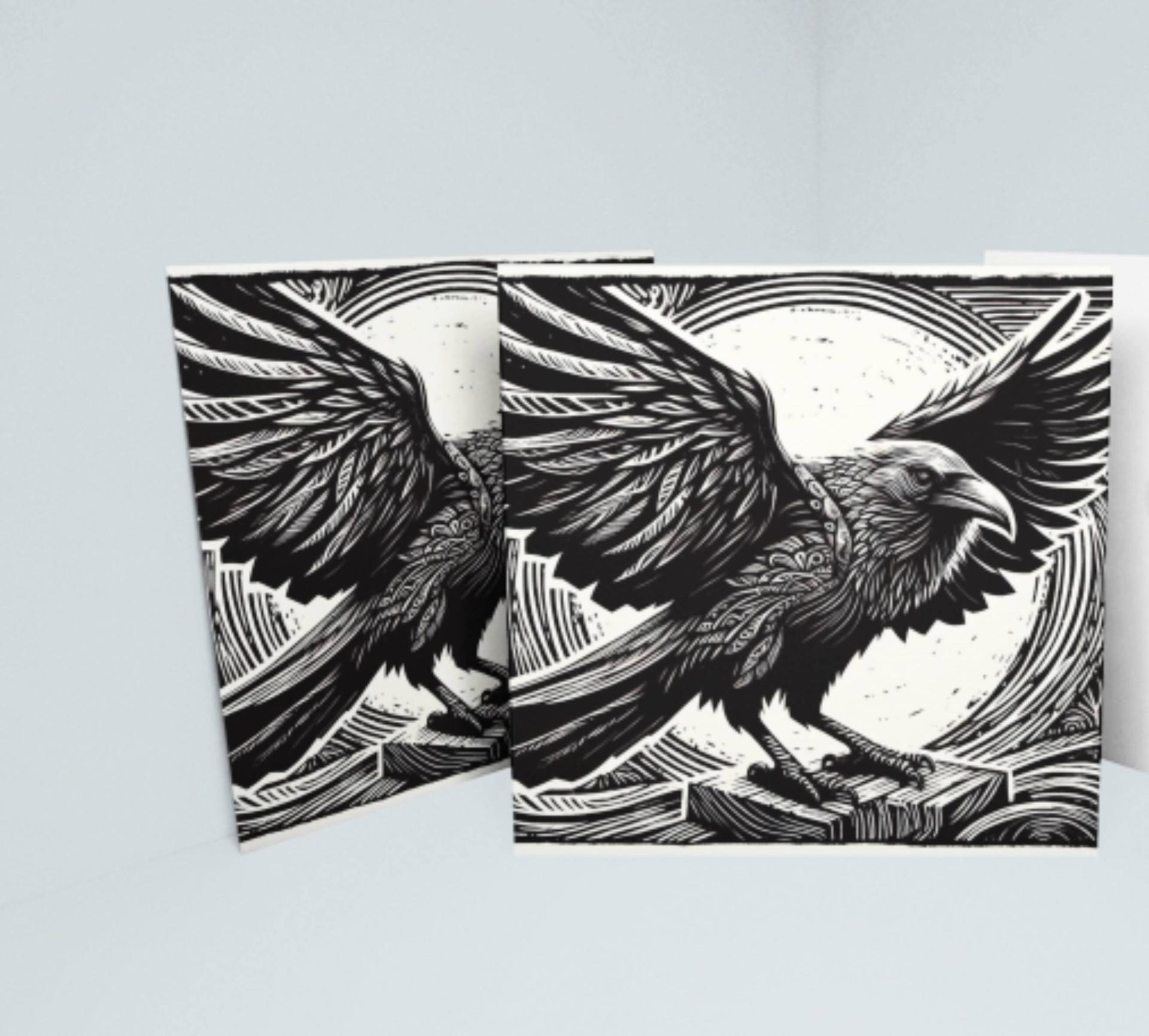 Raven - Large Cards, Notecards, Birthday, Invites