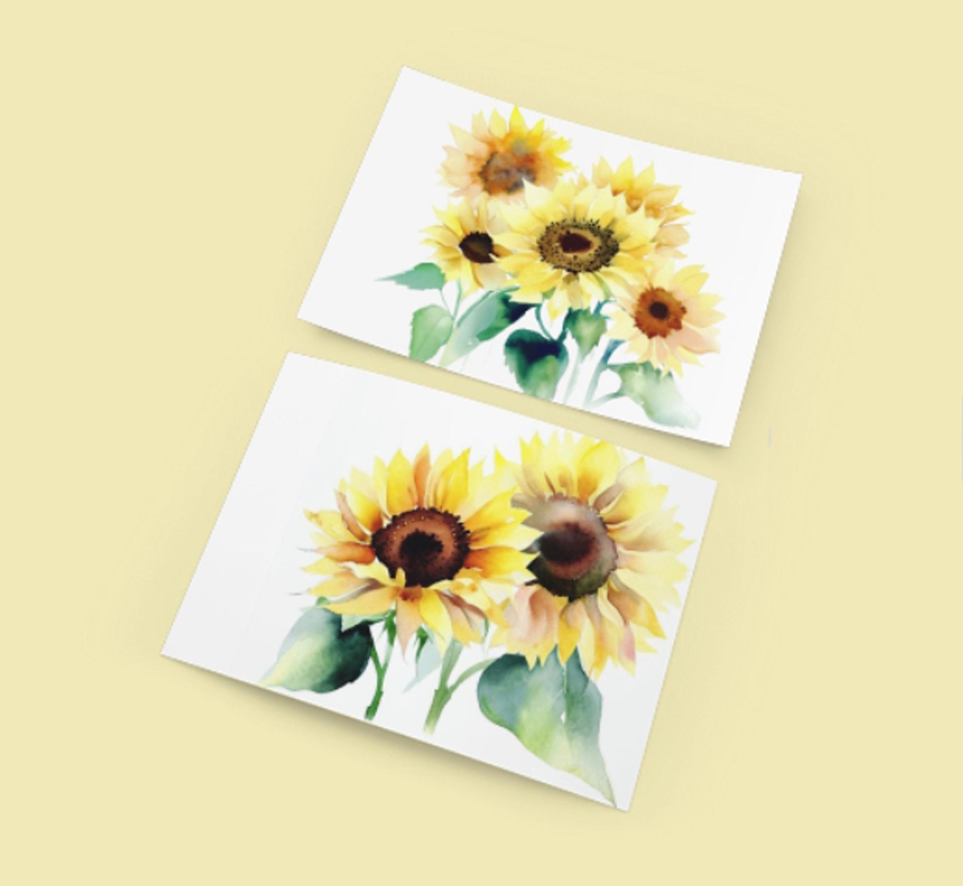 Sunflowers - Single Card or Bulk 10 Pack of Greeting Cards