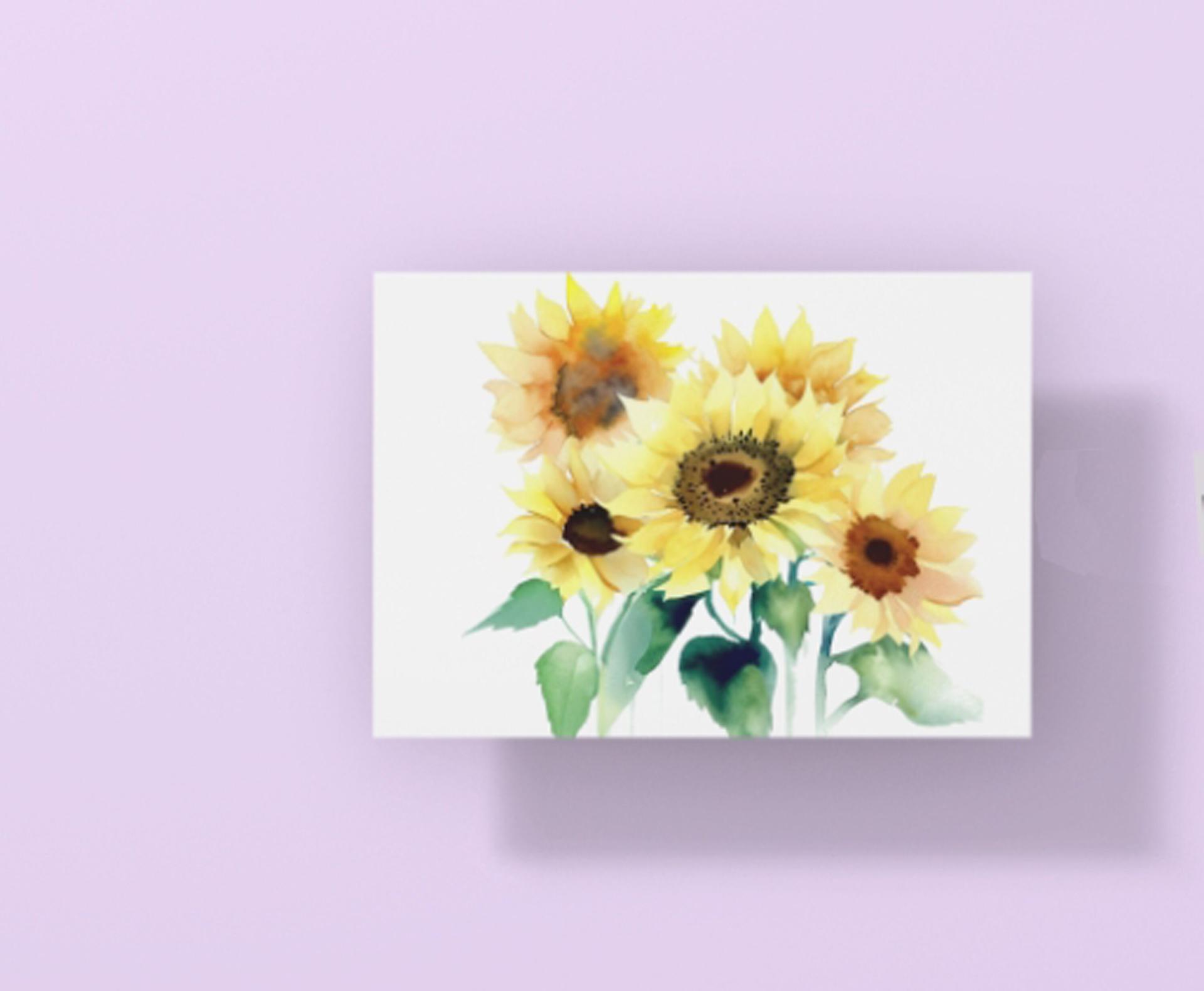 Sunflowers - Single Card or Bulk 10 Pack of Greeting Cards