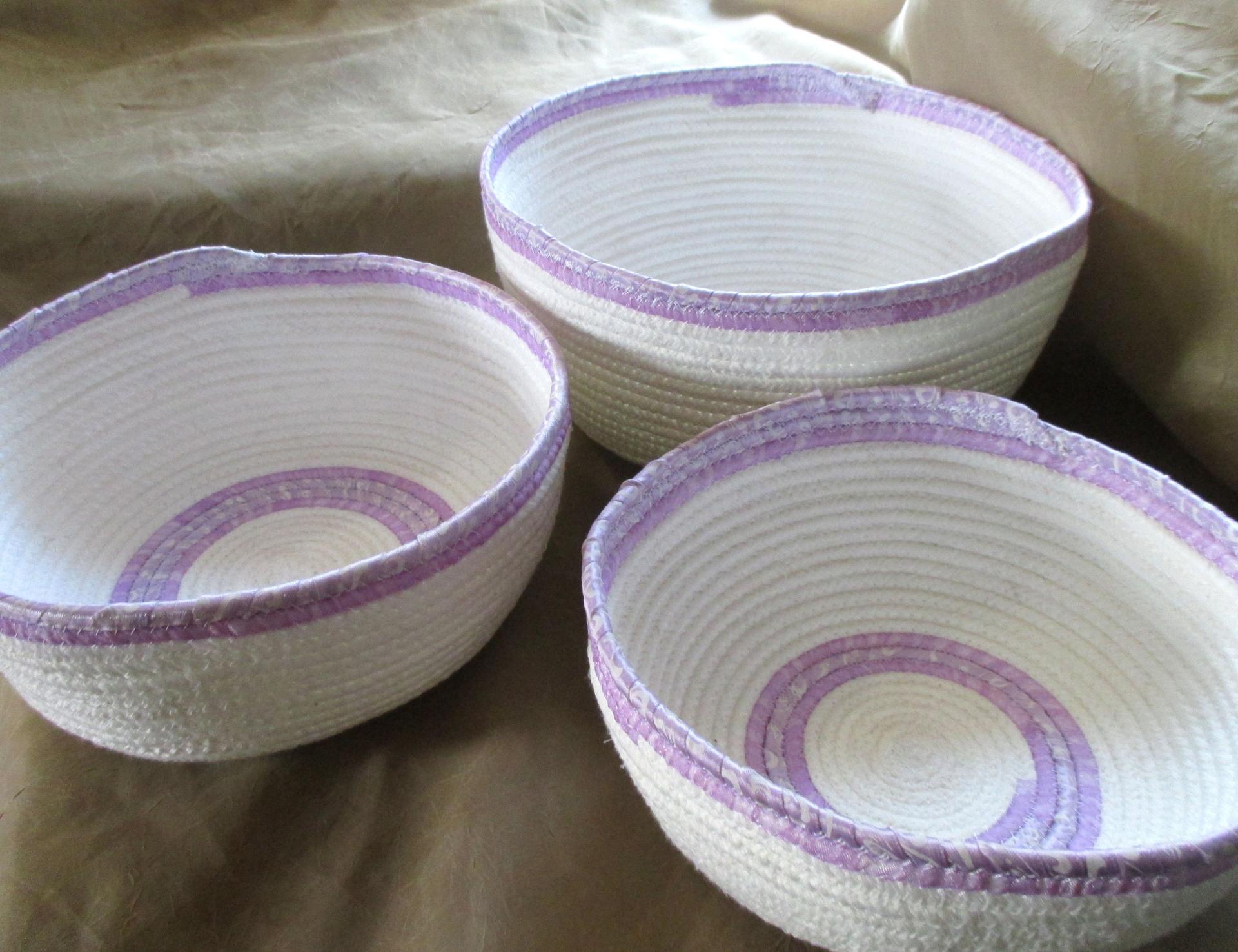 Rope Bowls,  Handmade Cotton Rope Bowls