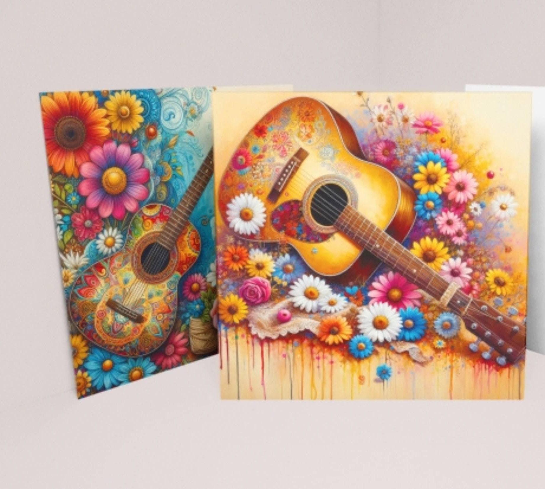 Matched Set of 3 - Greeting Cards, Guitar Bulk Pack of Cards