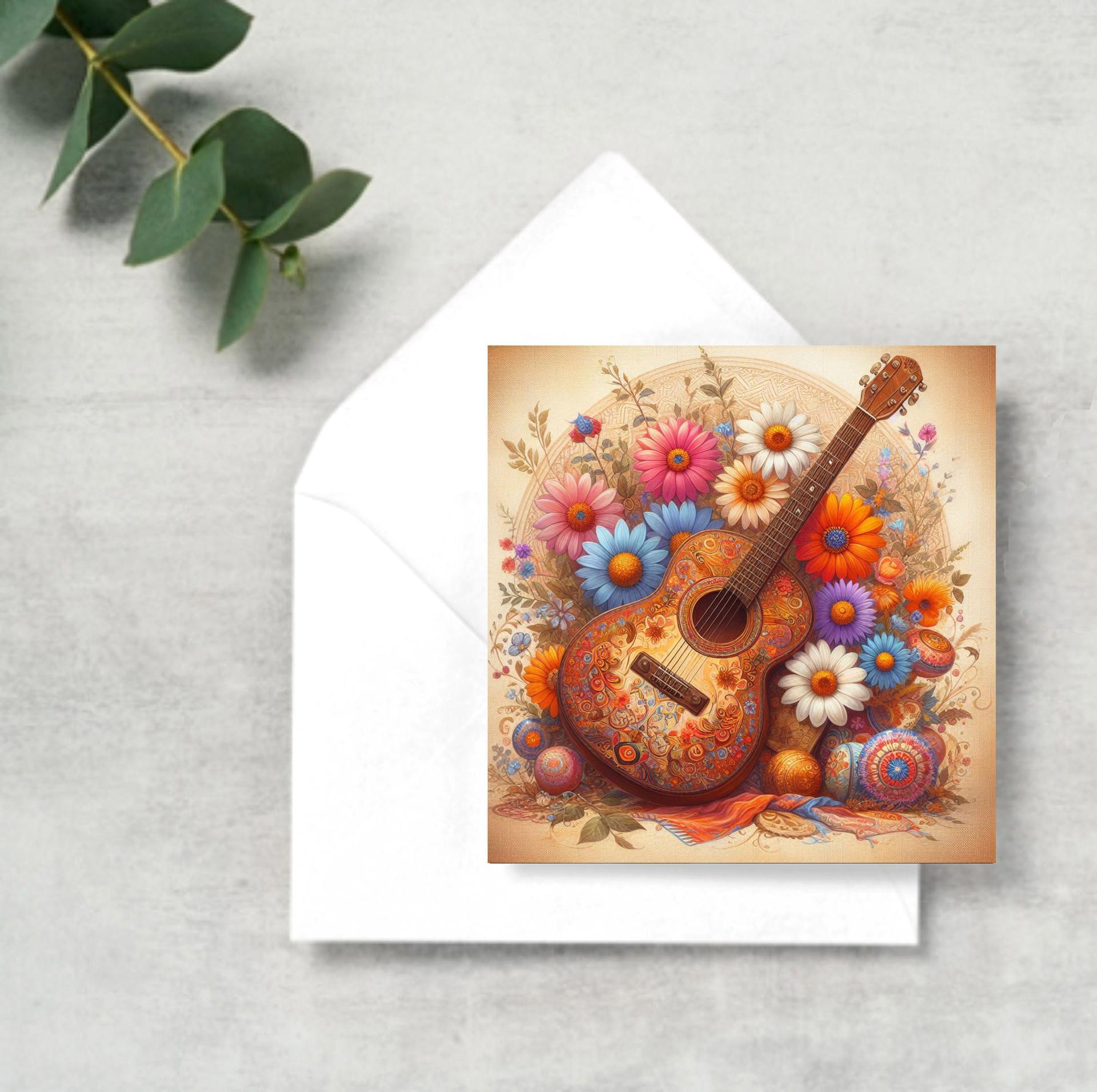 Matched Set of 3 - Greeting Cards, Guitar Bulk Pack of Cards