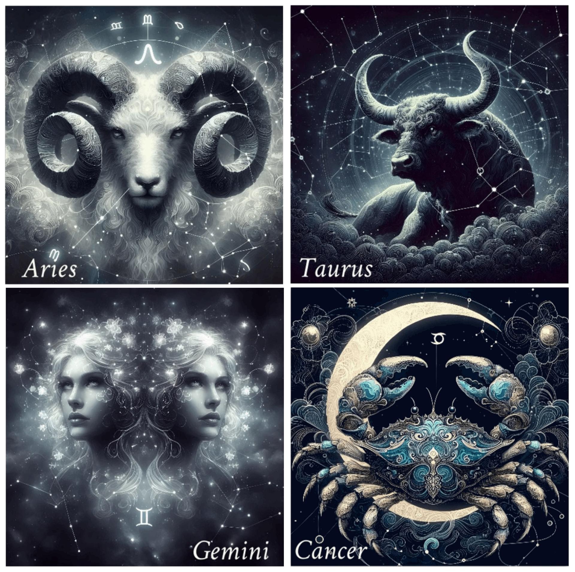 Zodiac Card Set - All Signs, Astrology Greeting Cards, Bulk Pack of Cards