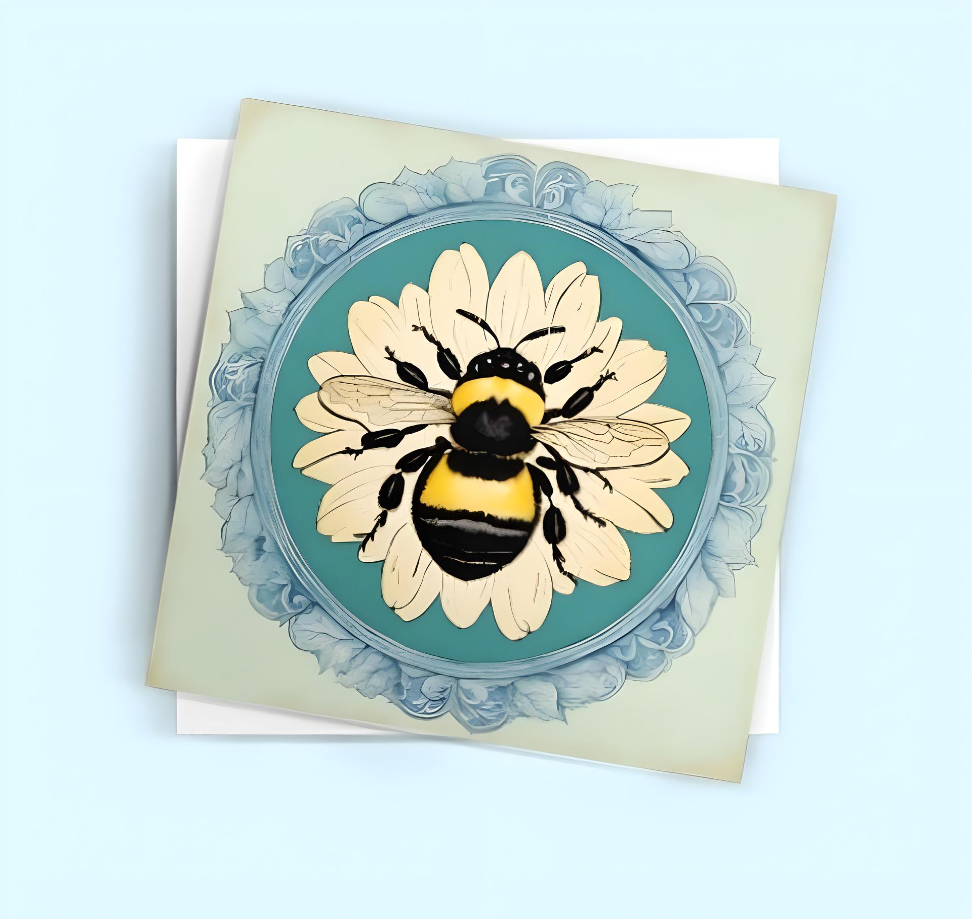 Bumble Bee Cards, Large Note Card, Invites, Birthday, Money Card
