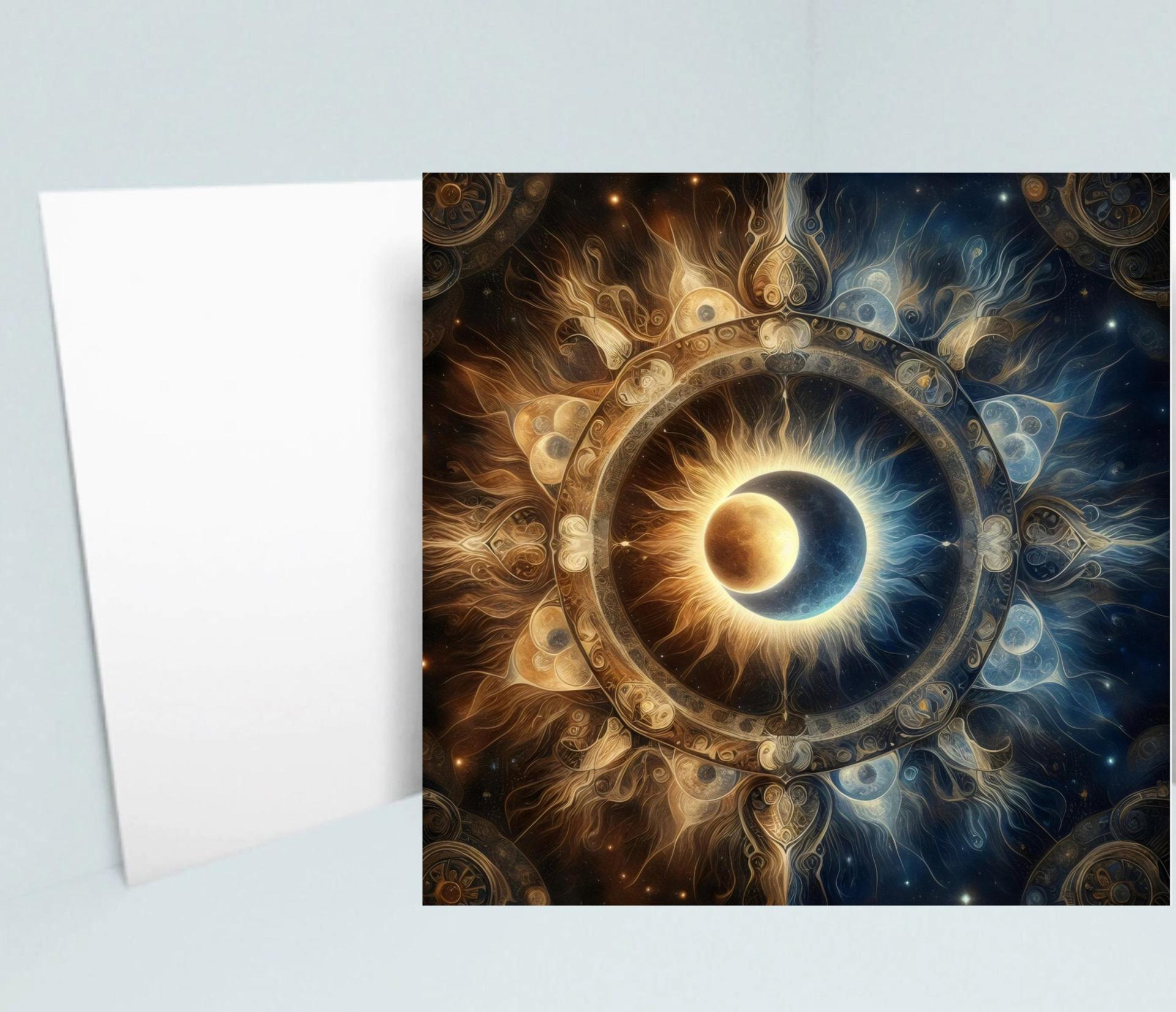 Set of 3 Designs, Sun and Moon Greeting Cards, Bulk Pack of Cards