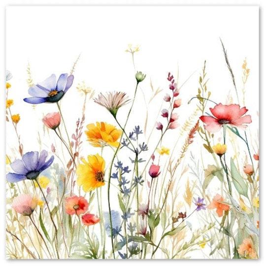 Set of Wildflower Gift Cards, 4 Designs, Bulk Pack of Cards