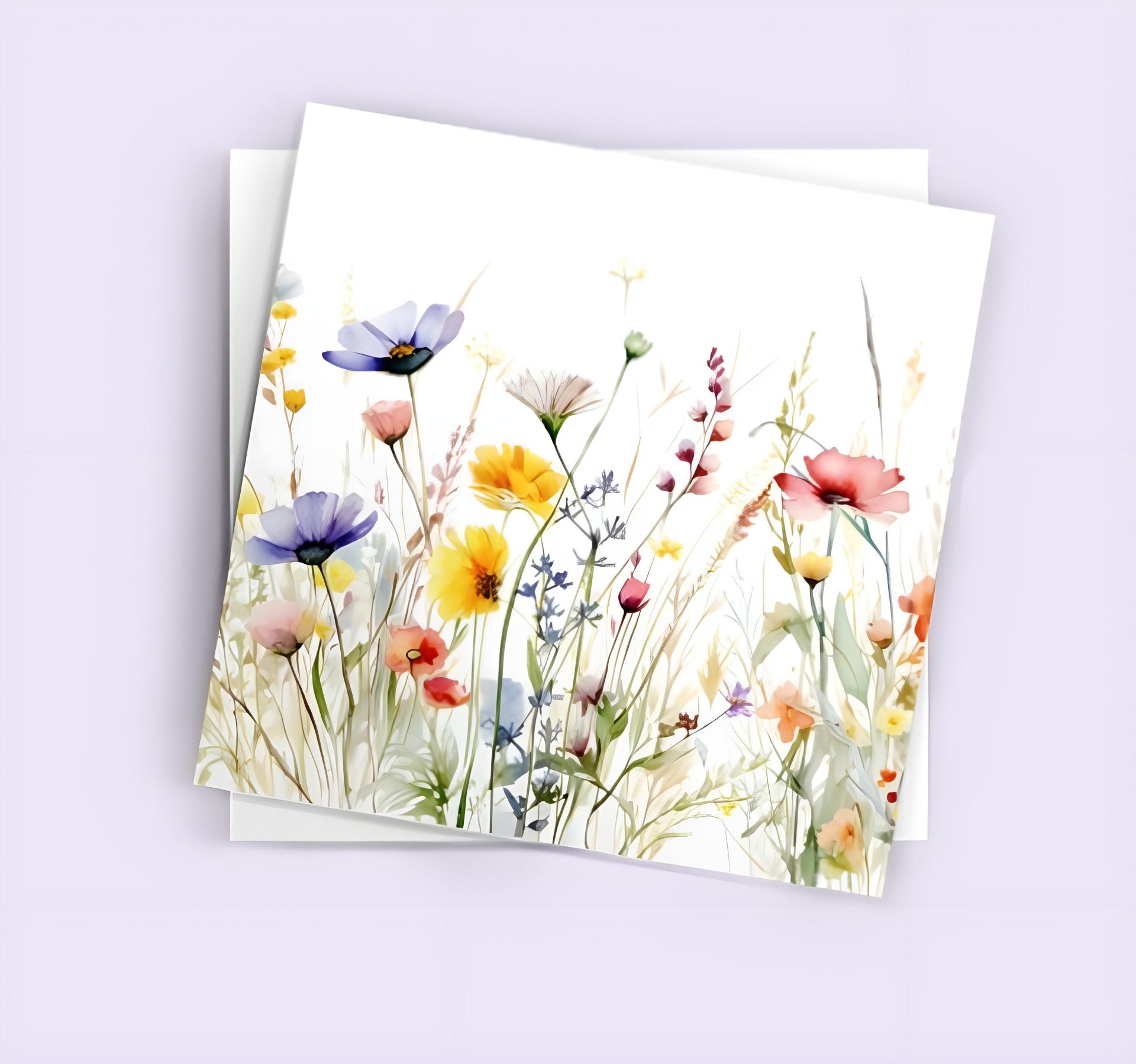 Set of Wildflower Gift Cards, 4 Designs, Bulk Pack of Cards
