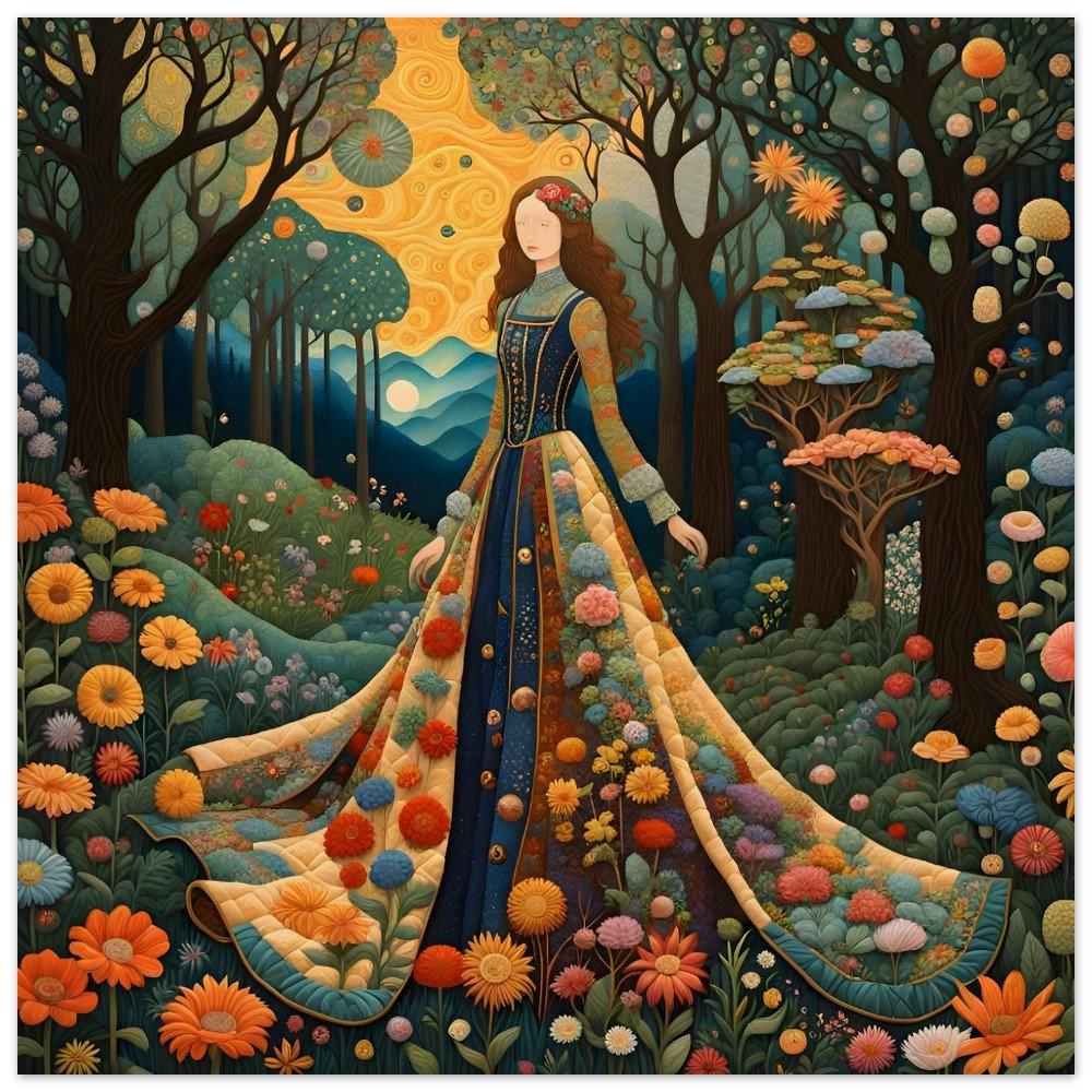 Print on Wood, Floral Forest, Original Art, Ready to Hang