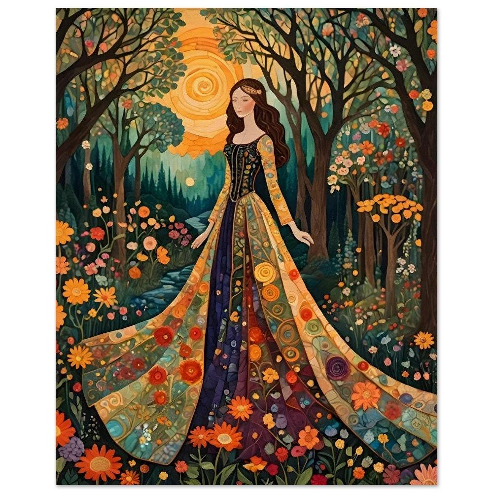 Print on Wood, Floral Forest, Original Art, Ready to Hang