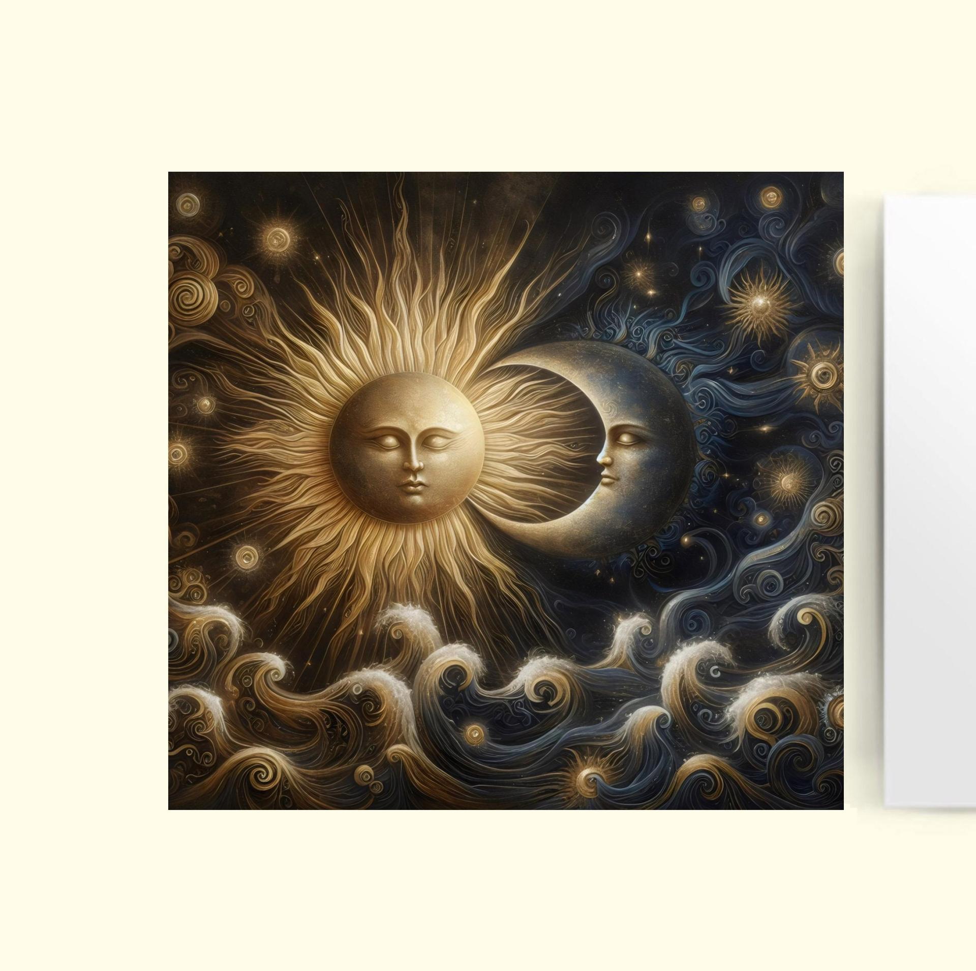 Set of 3 Designs, Sun and Moon Greeting Cards, Bulk Pack of Cards